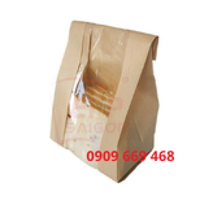 Túi Giấy Đựng Bánh Có Cửa Sổ PET – Bao Bì Kraft Cho Tiệm Bánh, Bakery Take Away
